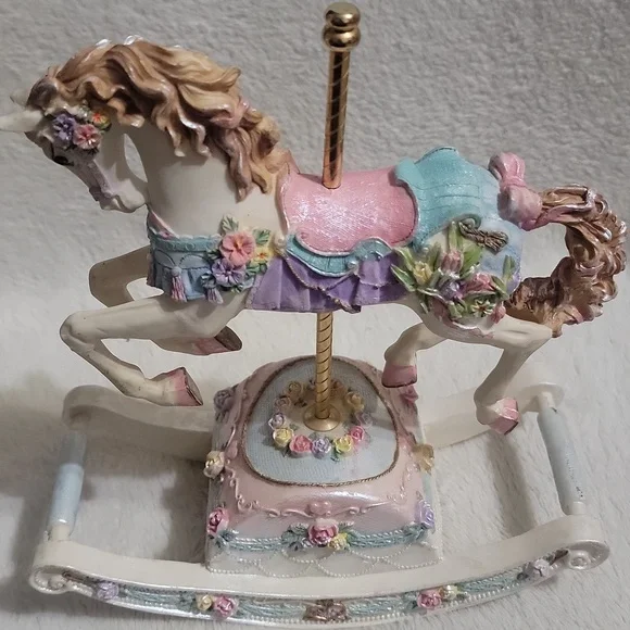 Vintage Musical Carousel Rocking Horse - Picture 9 of 11